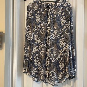 Lucky Brand Paisley Button Down Shirt. NWOT
